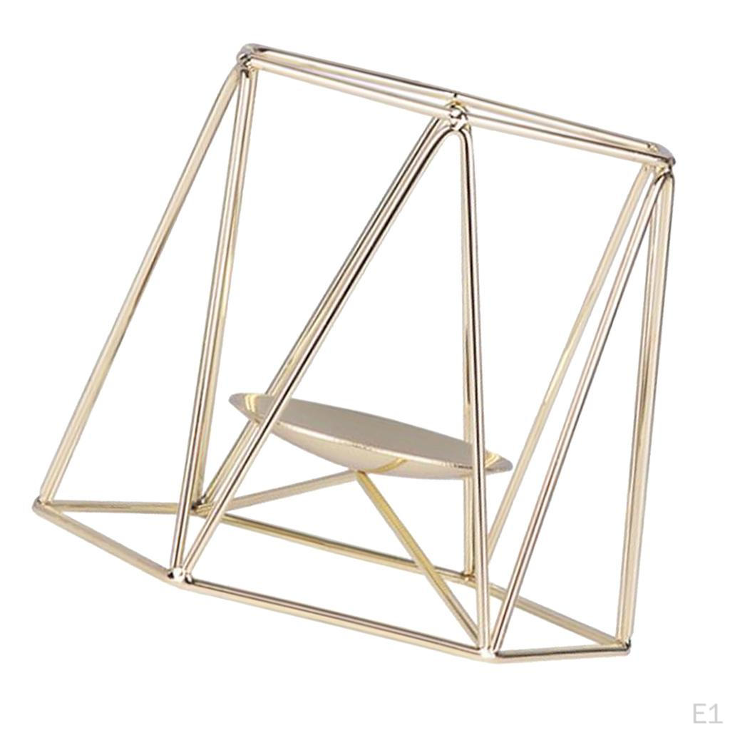 3 Geometric Candle Holder Metal Tea light Decor Candlestick