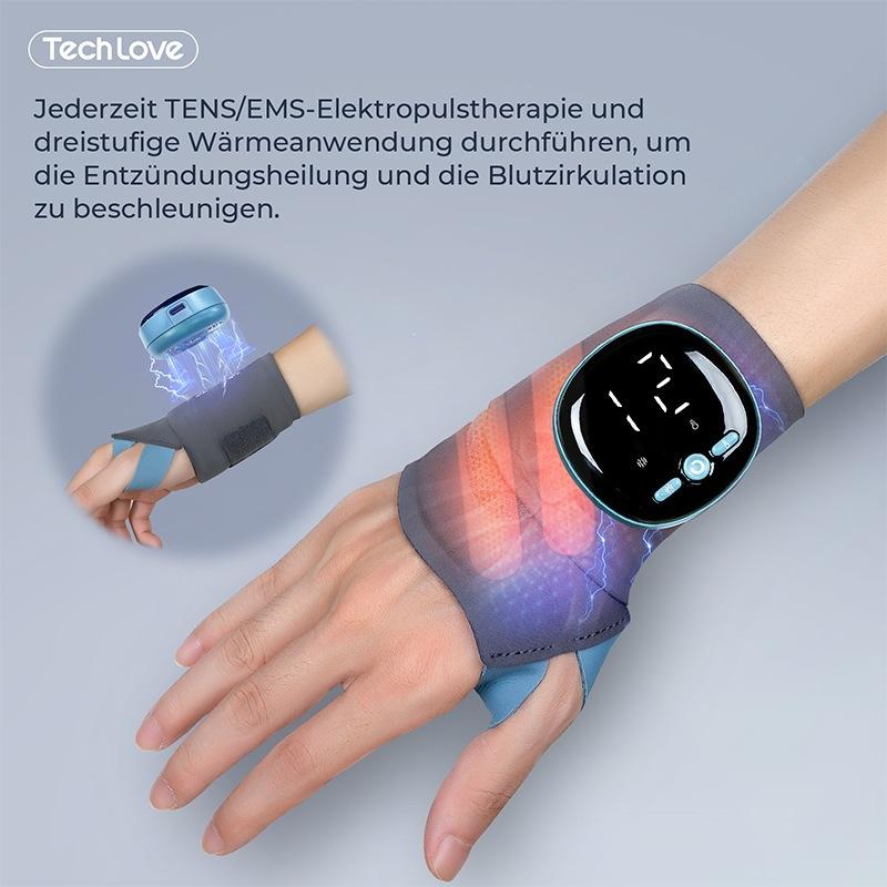 Electric Heating Wrist Massager EMS Wrist Guard Wrist Support Strap Hot Compress 3 Levels Vibration Massage Smart Wrist Massager with Digital Display