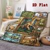 Prehistoric Dinosaur Gallery 2D Flat Pattern Flannel Blanket, High quality All Seasons, Home Decor, Warmth and Comfort, Perfect for Christmas Gifts.