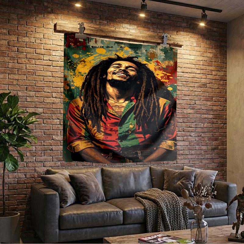 Bob Music Vibrant Art Printed Tapestry, Wall Hanging,Livingroom, Dormitory, Large Wall Decor, Fabric Decor Fan Birthday Gifts
