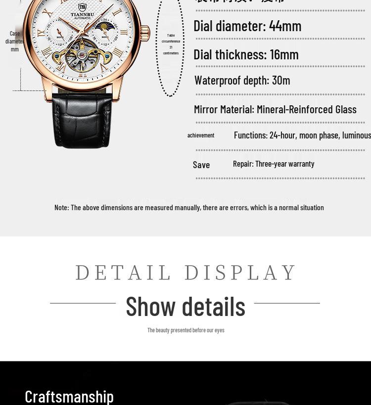 Relógio Masculino Automático Luminoso à Prova d'Água com Pulseira de Couro - Design Sol Lua Estrelas