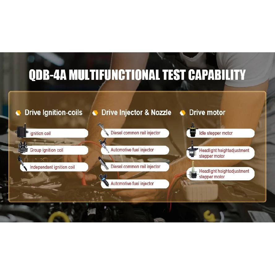 QDB-4A Auto Ignition Coil Tester Car Idle Stepper Motor Solenoid Valve Injector Actuator Fault Detector Driver PWM Generator