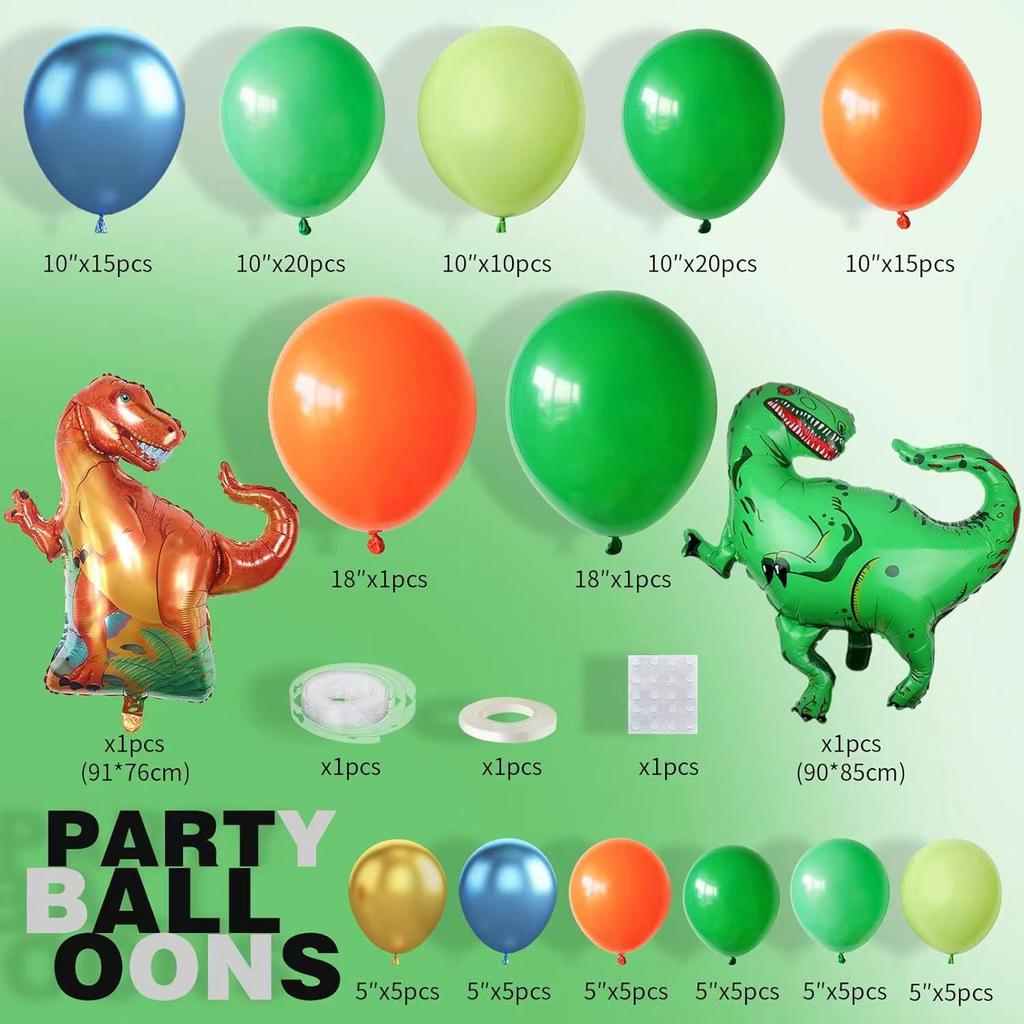 Dinosaur Birthday Balloon Arch Set 117 Pieces Boy Dinosaur Theme Birthday Party Decorations