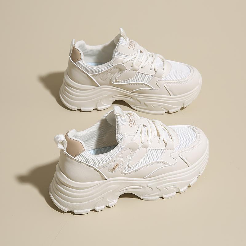 Fashion CRLAYDK Chunky Sneakers for Women Fashion Platform Mesh Casual Dad Wedge Walking Shoes Lace-Up Breathable Ladies Sports Tennis