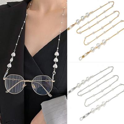 Love Beads Chain Imitation Pearl Sunglasses Chain Straps Lanyards  Splicing Thin Chain Glasses Hanging Rope Holder Cord Lanyard Accessories