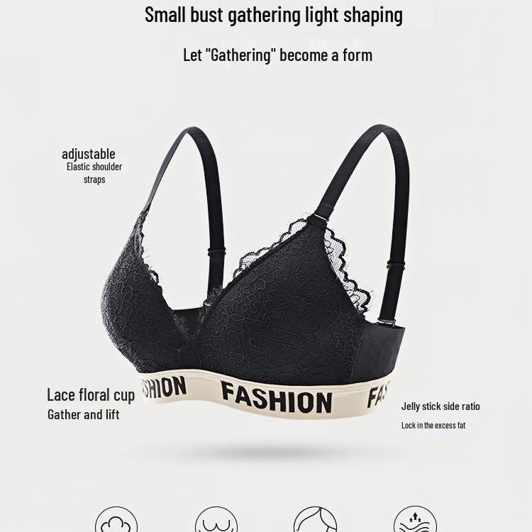 Summer Lace Push-Up Wireless Bra: Enhances Small Chest, Anti-Sag Support, Sexy Triangle Cup Design