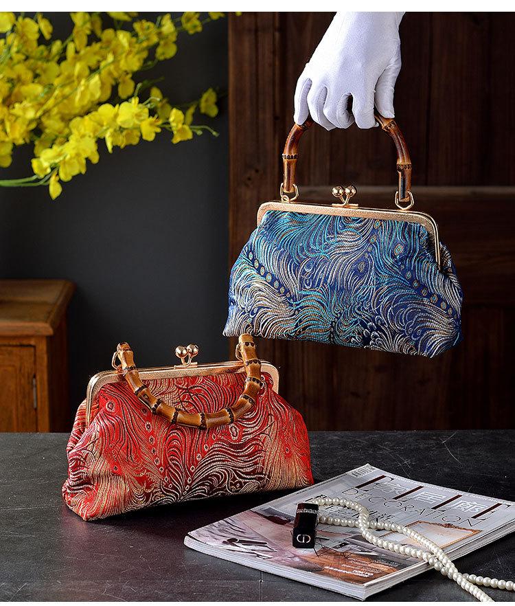 bamboo handbag cheongsam Chinese New Year bag annual meeting bag