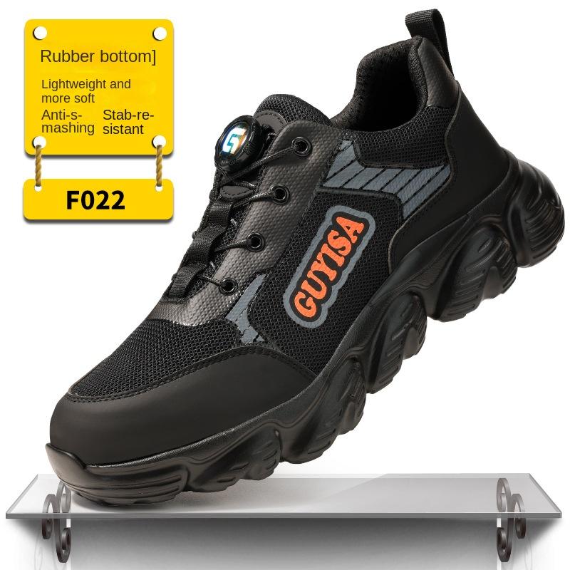 

Обувь для страхования труда, мужская обувь со стальным носком, устойчивая к ударам и проколам, вращающаяся умная пряжка, обувь без завязывания пуговиц 46