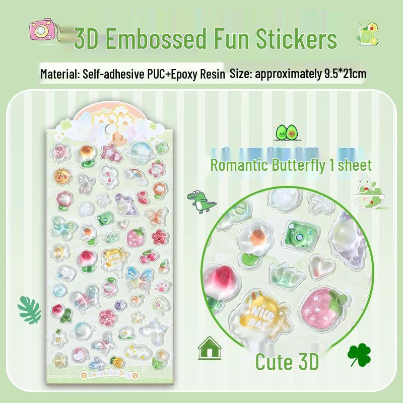 

3D Embossed Acrylic Cartoon Stickers for Girls - Mobile Phone Decoration Patches