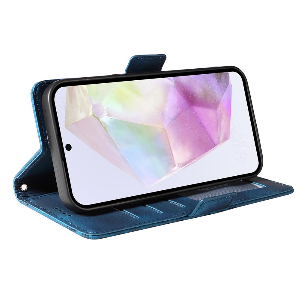 For Samsung Galaxy A56 5G/Galaxy A36 5G Wallet Case ENKAY Imprint PU Leather Phone Stand Cover with Tempered Glass