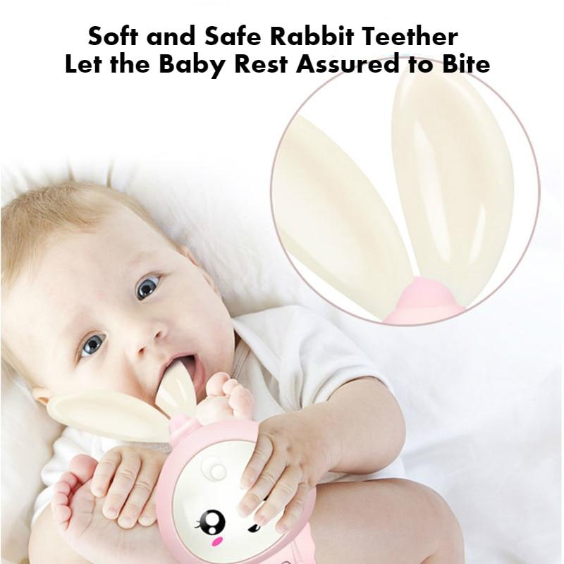 Baby Music Flashing Rattle Toys Rabbit Teether Hand Bells Mobile Infant Weep Tear Rattles Newborn Early Educational Toys 0-12M