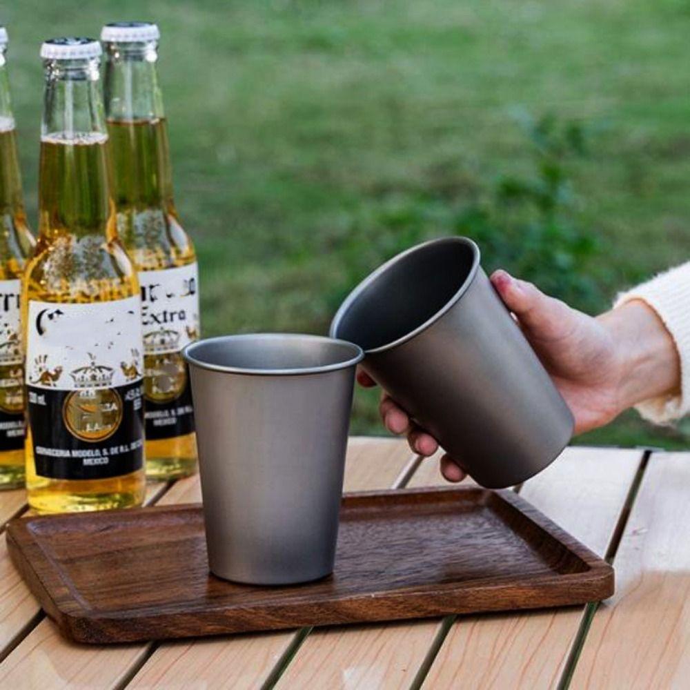 Titanium Alloy Outdoor Drinking Cup Durable Camping Hiking Use Cups New Frosted Texture Beer Mug