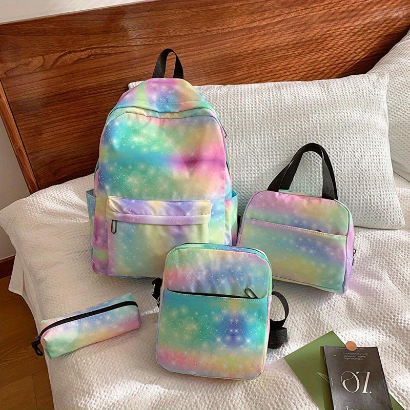 

4pcs Set Back To School Large Capcity Backpack&Handbag&Pencil Case Casual Fashion Backpack Cartoon Pattern Printing For School