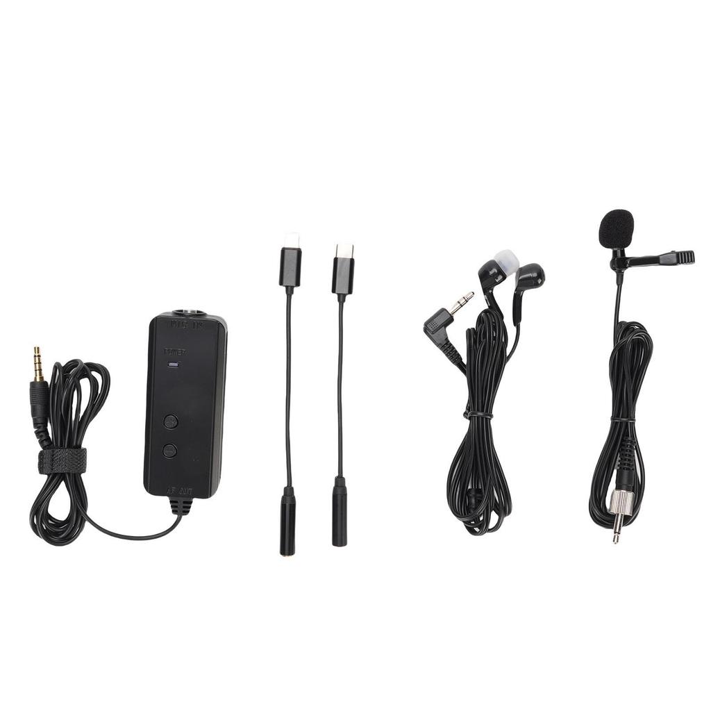 Lavalier Ansteckmikrofon Plug and Play Mikrofonverstärker Ansteckmikrofon mit Monitoring-Kopfhörern für Videoaufnahmen