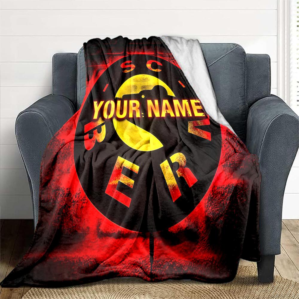 1PC Sc Bern Custom Name Patterned Flannel Blanket Suitable For All Seasons For Home Decor Warmth And Comfort Gifts Holiday Present