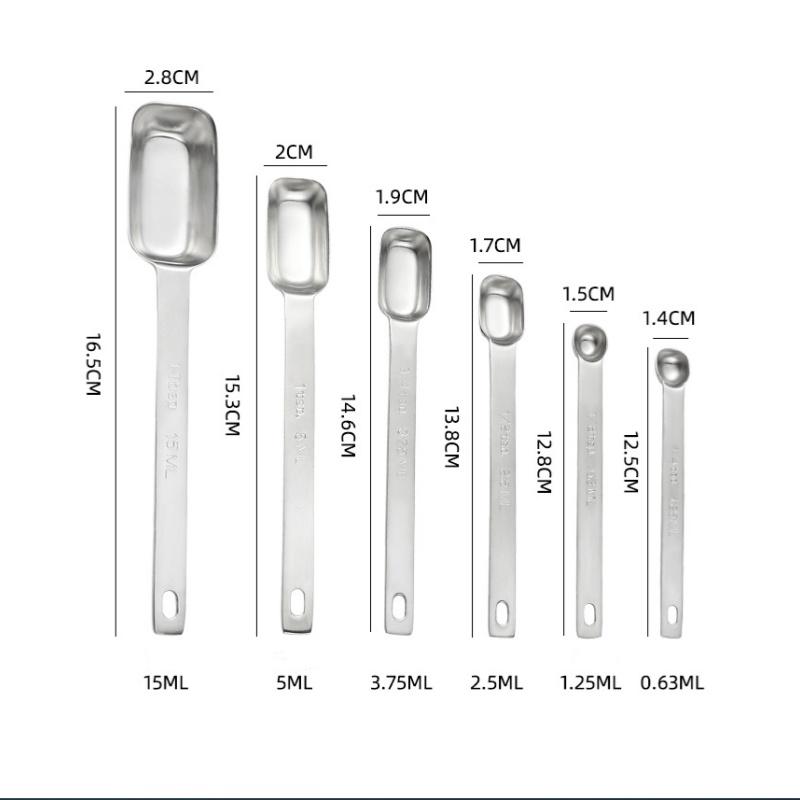 1 Pcs Stainless Steel Measuring Spoon Set Coffee Ingredients Cooking Baking Seasoning Tools Kitchen Accessories 6 specifications