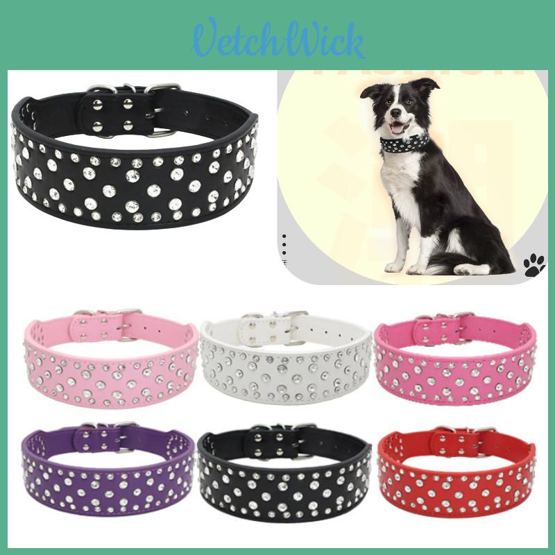 Stylish And Adjustable Pet Collar Necklace With Mushroom Rivets Pu Material