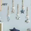 Wooden Nursery Decor Starfish Hanging Decoration, Nautical Coastal Wall Ornament, Ocean Style Room Ornaments Theme Art for Home Beach Lake House