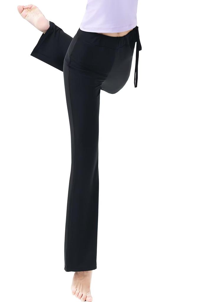 Ballet Flare Adult Black Stretch Ballet Long Pants with 9332 s.lemon Pants, Belt, S-155/64