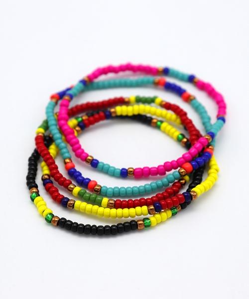 Bonbeau Vivid Color Combo Beads Bracelet Layered Seed Bead Bracelet 5 Colors