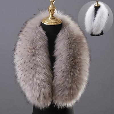 Vinter Stor imitert revpelskrage Fake Fur Coat Skjerf Luksus Dame Menn Jakker Hette Sjal Dekor Kvinne Hals Krage Wraps