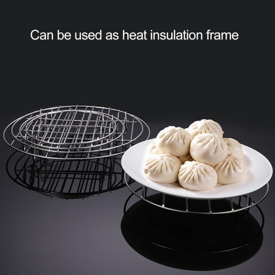 Stainless Steel Steaming Rack Multifunctional Cooling Rack Round Four-Legged Steaming Rack for Kitchen Cooking