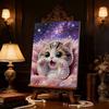 DIY Cute Little Cat Pearl Art Painting for Adults/Beginners Gift Home Decor Pearl Gem Paintings Picture Arts Craft 30x40cm Without Frame