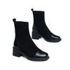 Fashion Elastic Slip On Women's Half High Boots High Heels Goth 2025 New Chic and Elegant Promotion Gothic Rock Ladies Mid Calf Shoes