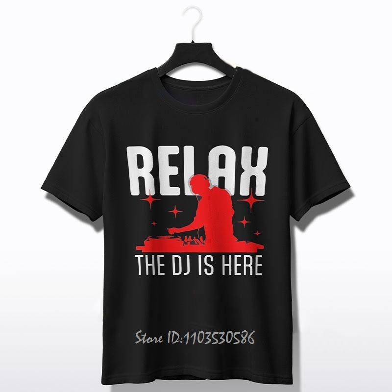 DJ In Progress Cotton Tshirt Casual Geometric Print Oversized T-shirt - Perfect For Summer Outdoor Unisex Tops TeesunisexClothing