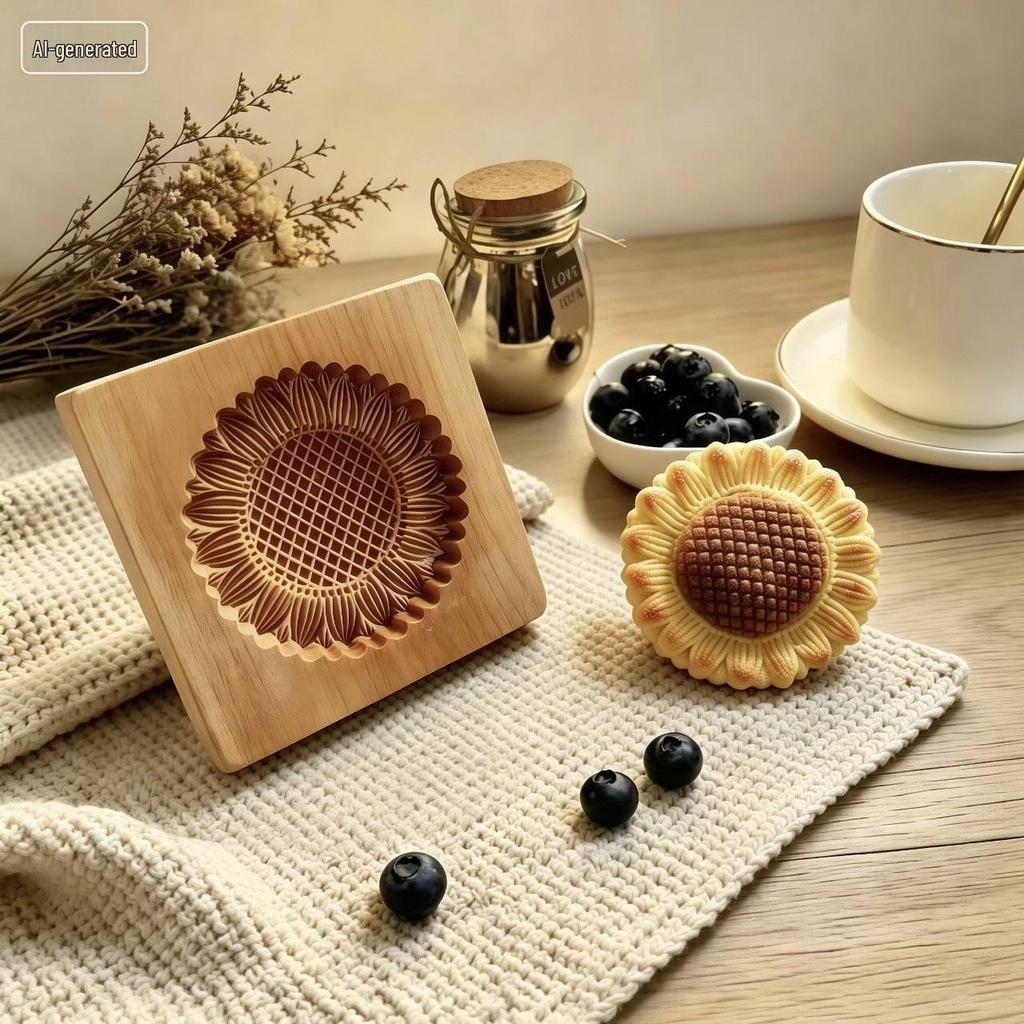 Wooden Gingerbread and Shortbread Cookie Mold Cutter