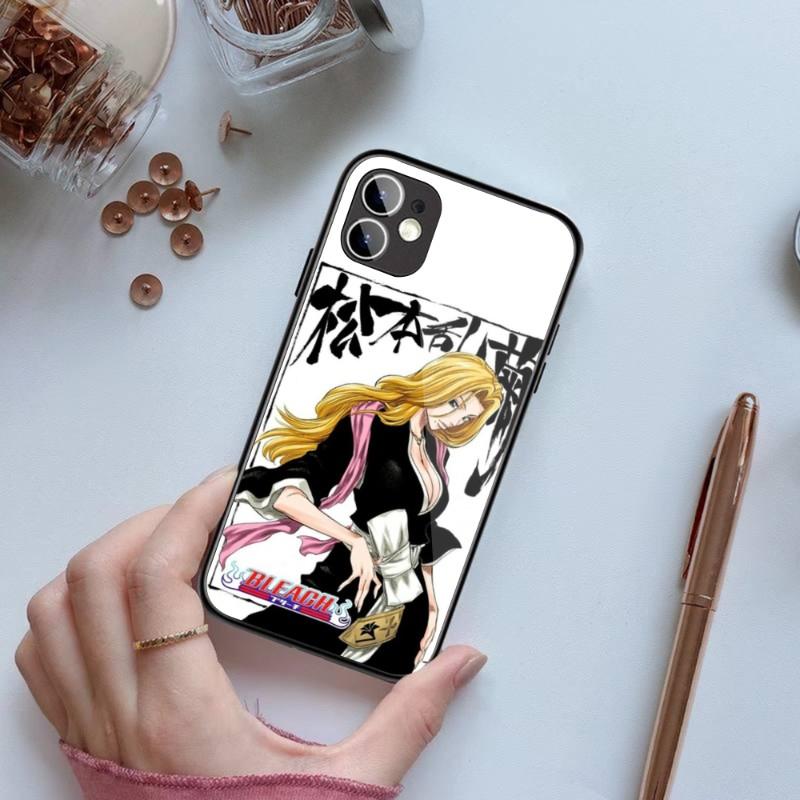 Rangiku Bleach Manga Phone Case For IPhone 14 13 12 11 XS X 8 7 6 Plus Mini Pro Max SE 2022 Black PC TPU Glass Phone Cover