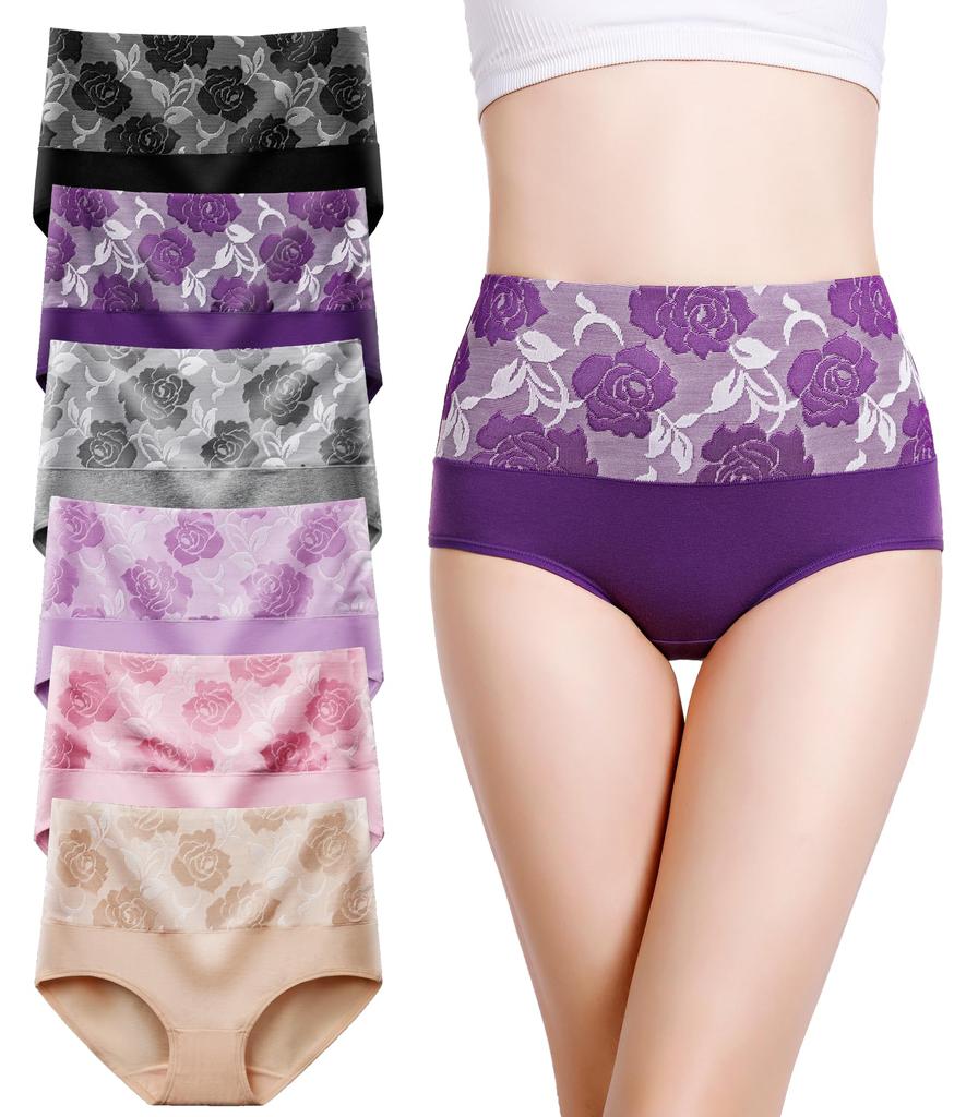 Raefill Plus Set of XXL Women's High-Waisted Shorts, 100% Cotton, Underwear, Size, 6,