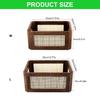 Multipurpose Natural Wood Handwoven Storage Basket With Space Saving Designs for Cabinets Portable for Books and Toy