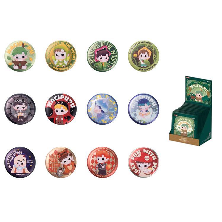New POP MART Forest Adventure Collection Tinplate Badge Blind Box Products Single Mystery Box/Full Box 12 Pcs PPMT-2405-3000