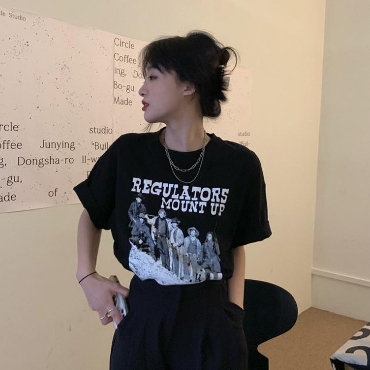 200g Pure Cotton Women's Oversized Loose-Fit Trendy Short-Sleeved T-Shirt - European & American Style