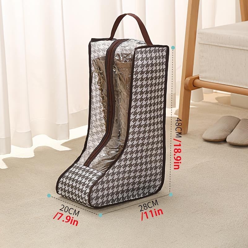 Travel Shoe Storage Bag Polyester Houndstooth Pattern Shoe Storage Bag Suitable for Storing Shoes Boots High Heels And Boots with Handle