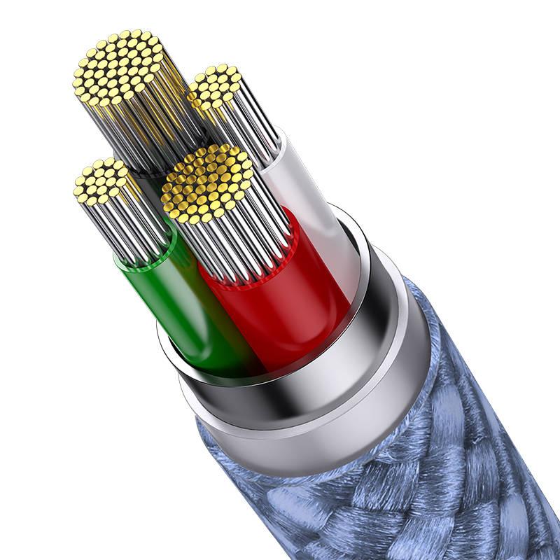 Câble USB 3 en 1 Baseus Starspeed, USB-C + Micro USB + Lightning, 3,5 A, 1,2 m (Bleu)