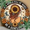 2D Sunflower Metal Sign Motivational Quote Home Bar Decor