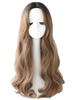 Full Wig, One-Length, Super Long, Curly, No Bangs, Long Wig, Nuance, Event, Cosplay, Straight, Wavy, Two-Tone (Sweet Brown Pudding)