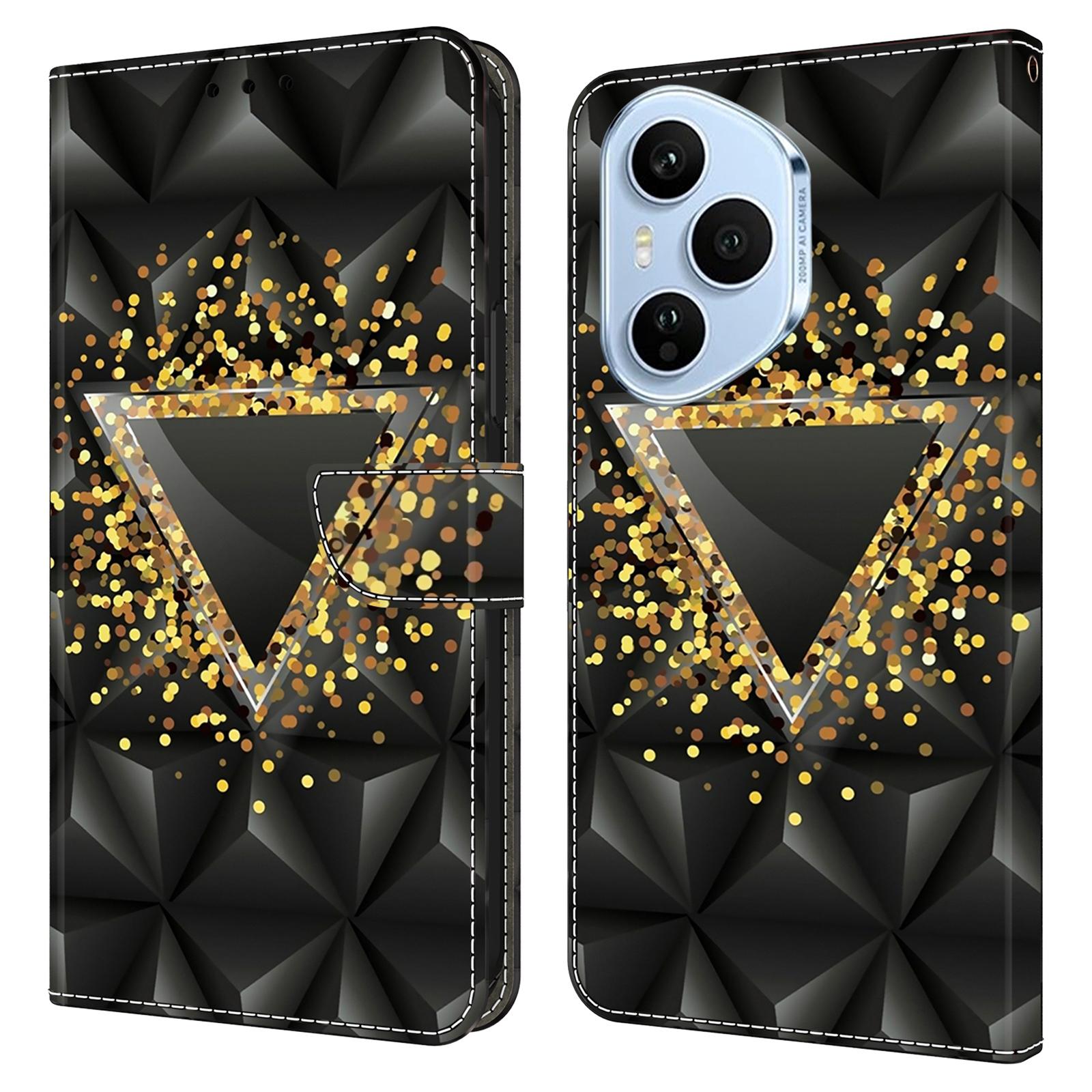 

Для Honor 400 Pro 5G (Глобальный) Чехол-кошелек из искусственной кожи с подставкой Rhombus