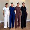Women's Short Sleeve Shirt and Wide Leg Pants Set with Tie Waist