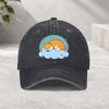 Sleeping Shiba Inu Cloud Graphic Washed Denim Baseball Cap Unisex Adjustable Outdoor Sun Hat