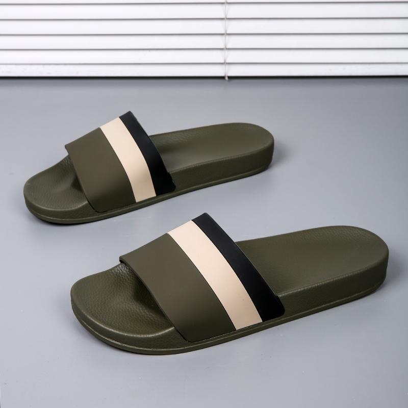 Men Striped Sandals Soft Comfortable Non-Slip Slippers Indoor Outdoor Women Beach Shoes Quick-Dry EVA Platform Light