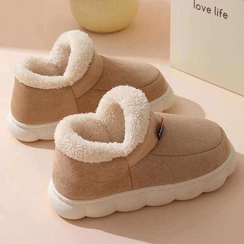 Fashion 2025 Winter Women Shoes Casual House Shoes for Men Outdoor Warm Cotton Shoes for Women Indoor Plush Padded Slippers Female