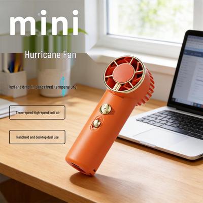 Portable High-Speed Mini Handheld Fan with Light, Ultra-Thin USB-Powered for Office and Outdoor Use
