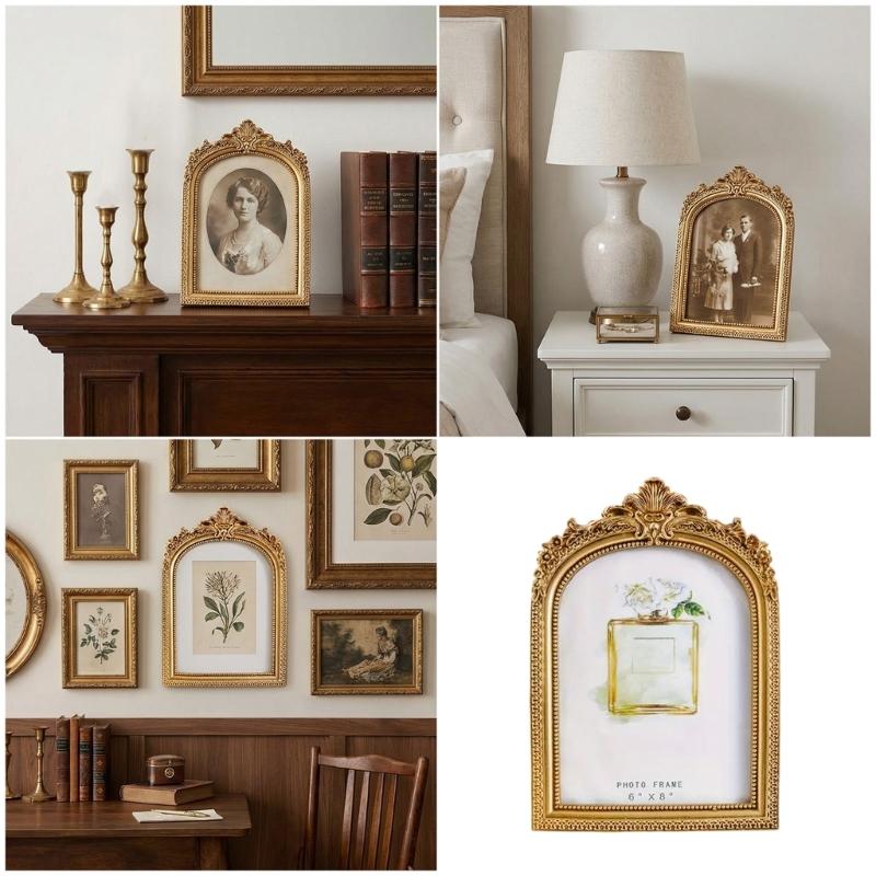Ornamentals Resins Pictures Frame In Arched Design For Displaying Cherishing Memories