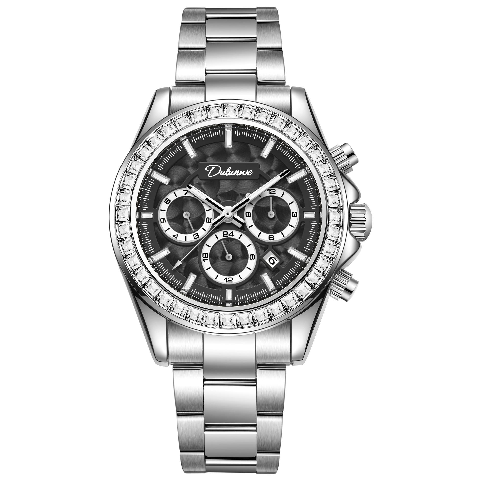 Мужские автоматические часы Durlanwei Glacier Blue Daytona с бриллиантами
