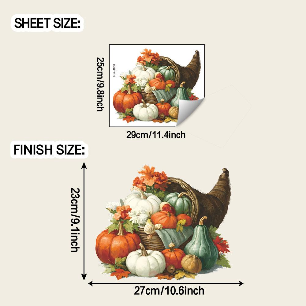 

Расписные осенние тыквенные корзины, Опавшие листья, Наклейки на стену для украшения дома в ресторане
