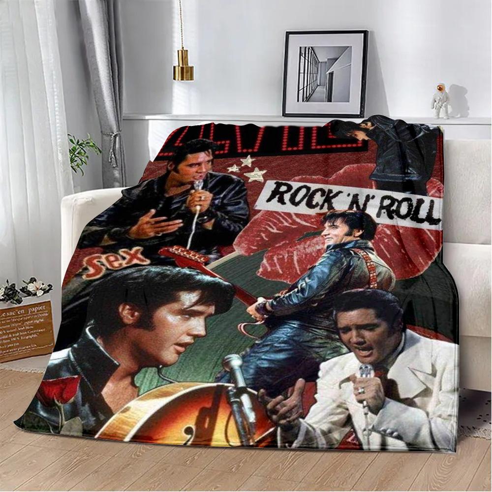 Potlačená deka Piknikové deky Kráľ E-Elvis Presley Teplá deka Mäkká a pohodlná deka Domov Cestovanie Narodeninový darček 30x40in