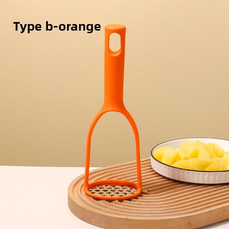 

Бытовая картофельная кухонная ручная пресс для пюре из чеснока B оранжевый